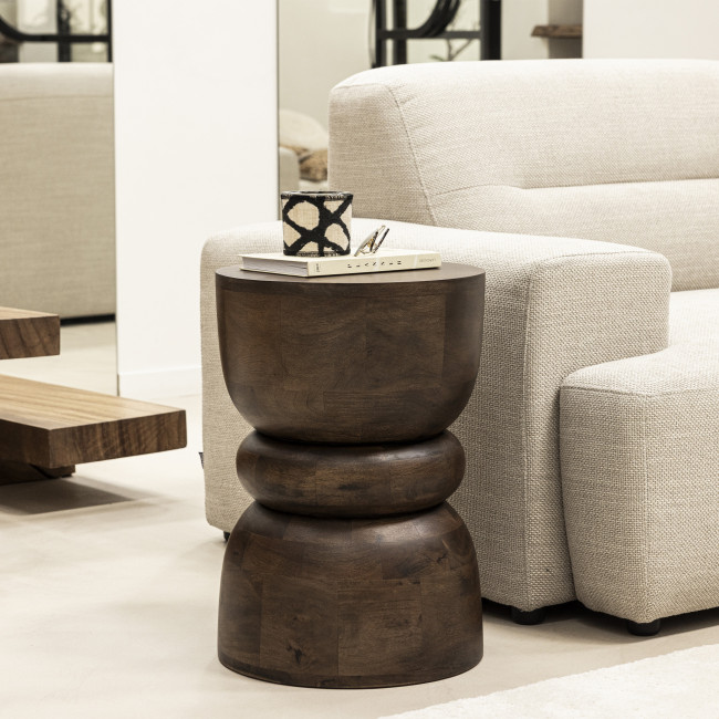 Pulau - Table d'appoint en bois massif ø33,5cm
