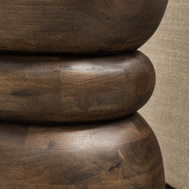 Pulau - Table d'appoint en bois massif ø33,5cm