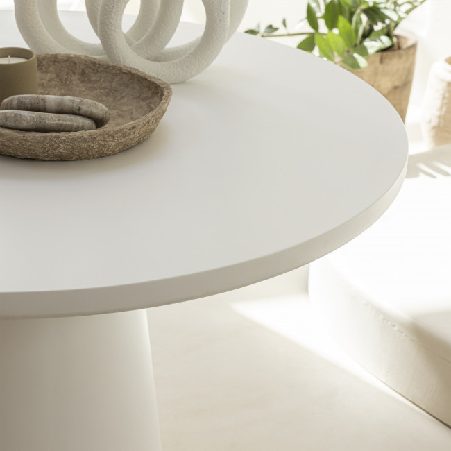 Danli - Table à manger ronde en fibre de ciment ø110cm
