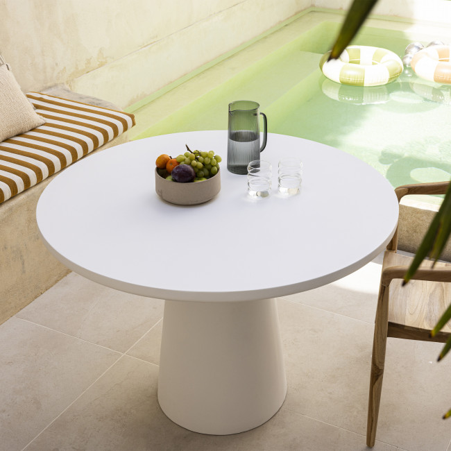 Danli - Table à manger ronde en fibre de ciment ø110cm