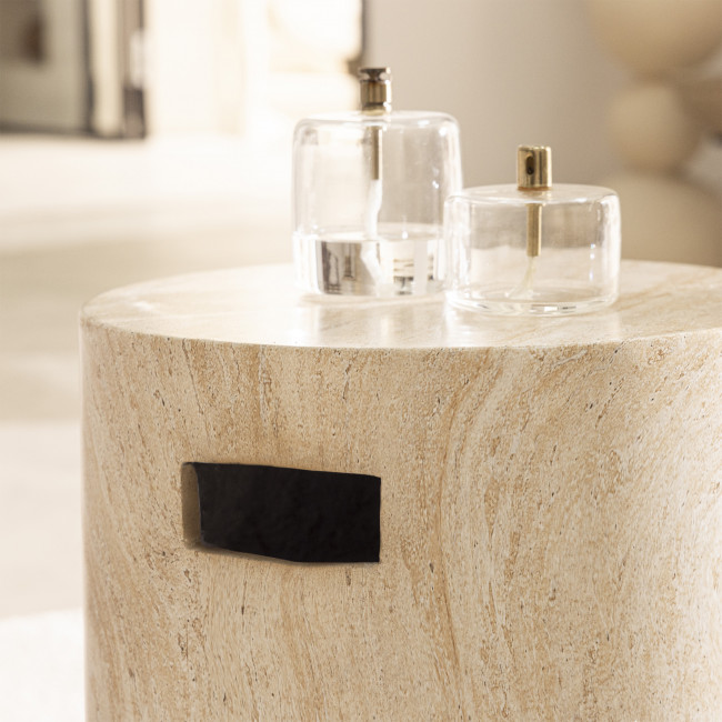 Radom - Tabouret effet travertin ø35cm