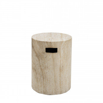 Radom - Tabouret effet travertin ø35cm