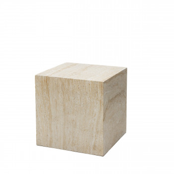 Eida - Table d'appoint carrée effet travertin 40x40cm