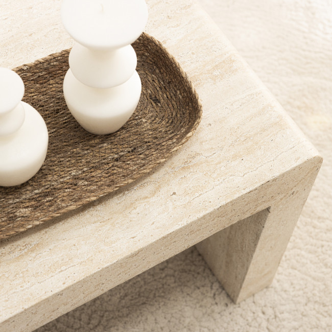 Tocoa - Table basse effet travertin 120x55cm