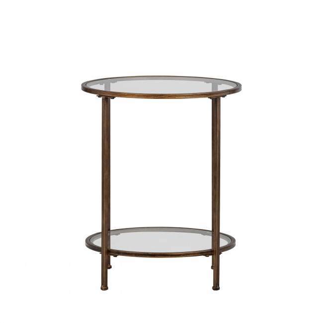 Goddess - Table d'appoint ronde en métal et verre ø66cm