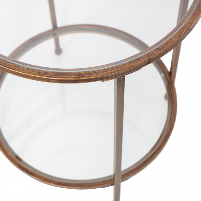 Goddess - Table d'appoint ronde en métal et verre ø66cm