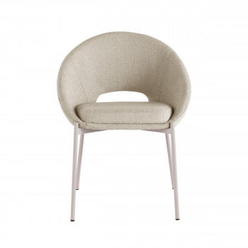 Frida - Lot de 2 chaises en tissu bouclette et métal