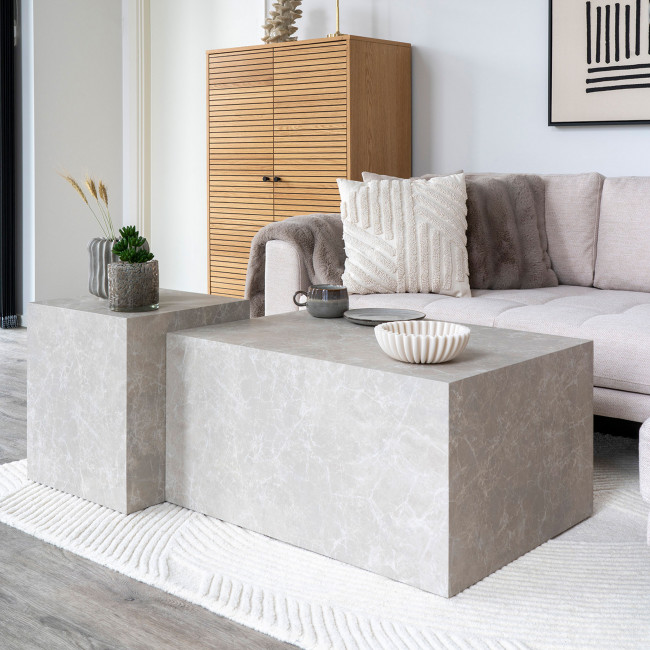 Prague - Table d'appoint effet marbre