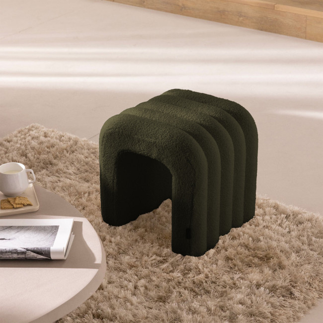 Mui - Tabouret rembourré en tissu bouclette