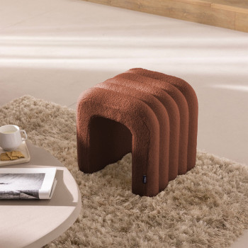 Mui - Tabouret rembourré en tissu bouclette