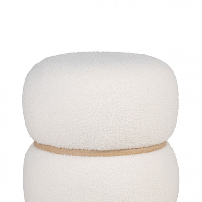 Milford - Pouf rond en tissu bouclette ø38cm