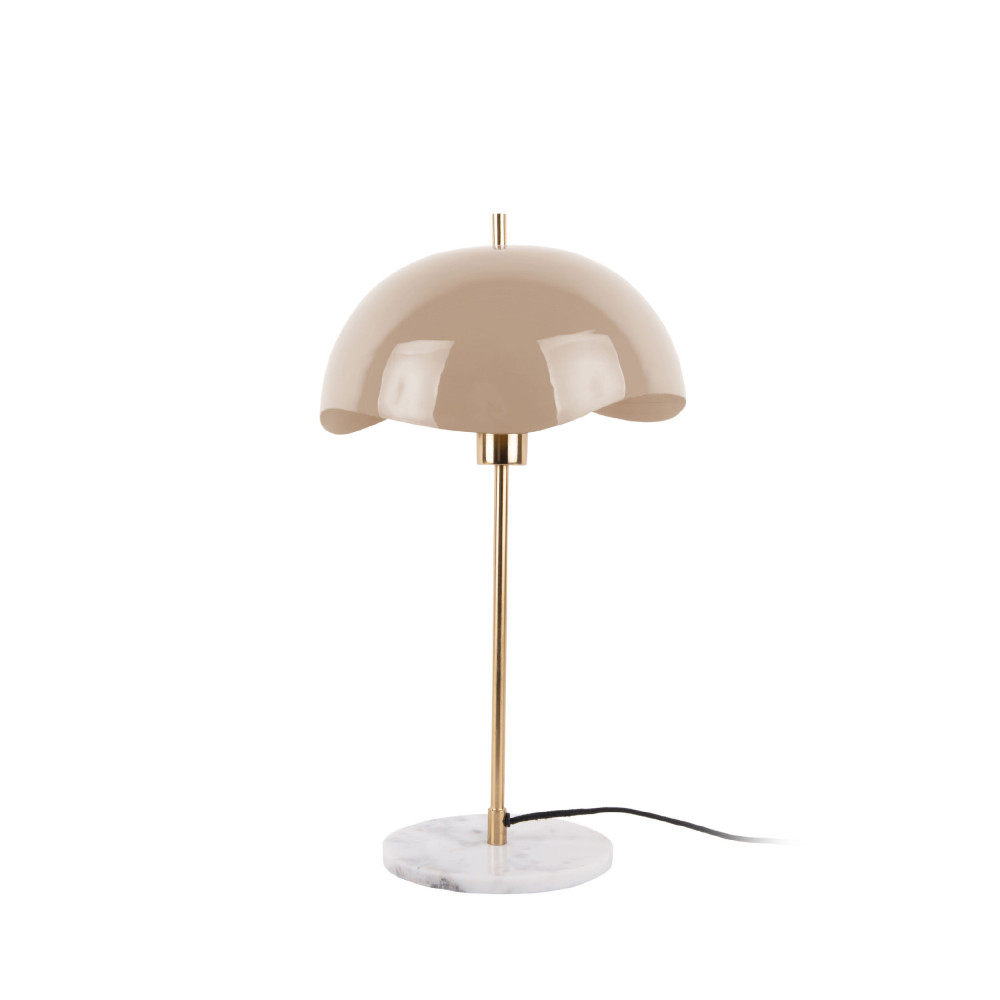 waved dome - lampe à poser en métal et marbre - couleur - marron