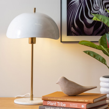 Waved Dome - Lampe à poser en métal et marbre