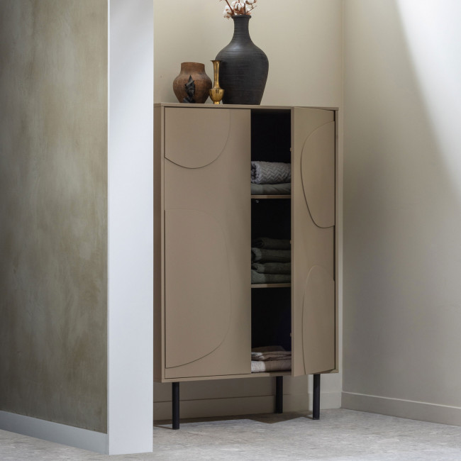 Cadiz - Buffet haut 2 portes en bois H135cm