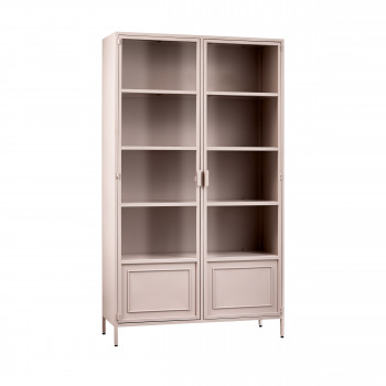 Ronja - Vaisselier 2 portes en verre et métal H189cm