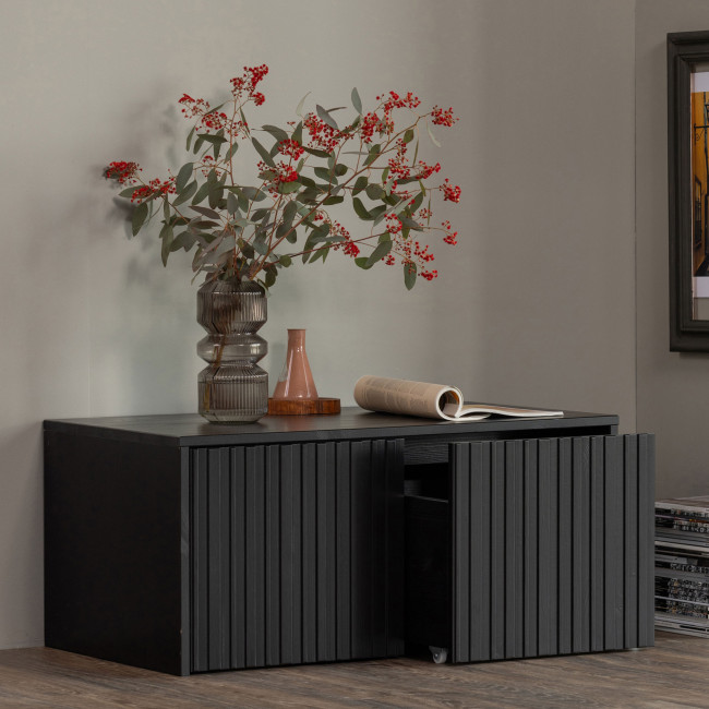 New Gravure - Banc d'entrée avec rangement en bois L88cm