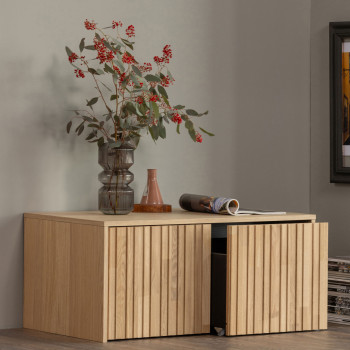 New Gravure - Banc d'entrée avec rangement en bois L88cm