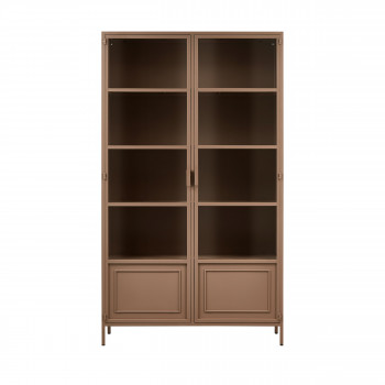 Ronja - Vaisselier 2 portes en verre et métal H189cm