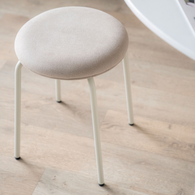 Skola - Lot de 2 tabourets ronds en tissu et métal ø37cm