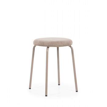 Skola - Lot de 2 tabourets ronds en tissu et métal ø37cm