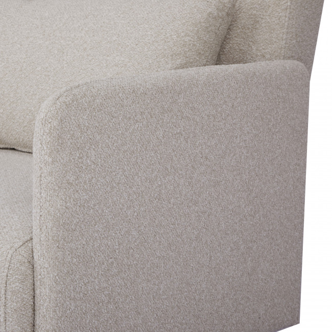 Belushi - Fauteuil convertible en tissu bouclette pieds bois clair