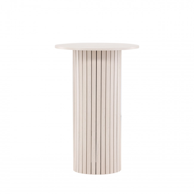 Haron - Table de bar 2 personnes ronde en bois et métal