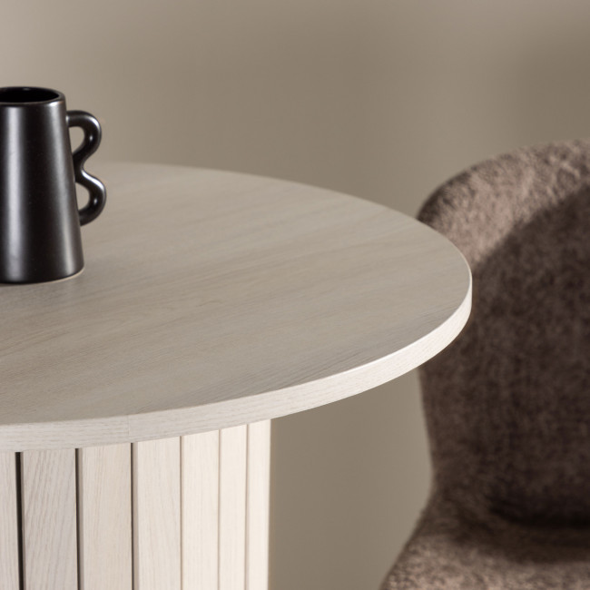 Haron - Table de bar 2 personnes ronde en bois et métal