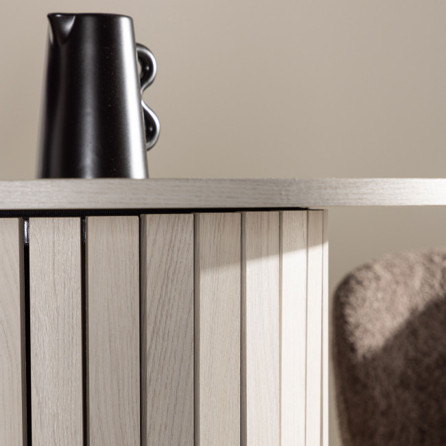 Haron - Table de bar 2 personnes ronde en bois et métal