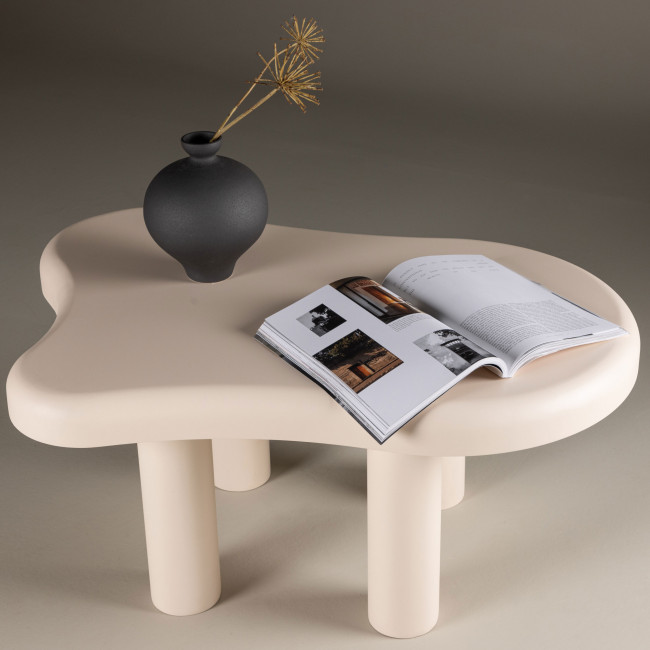 Stromstad - Table basse organique en bois 100x71cm