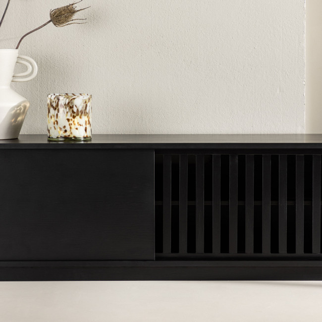 Lugo - Meuble TV 2 portes coulissantes en bois L180cm