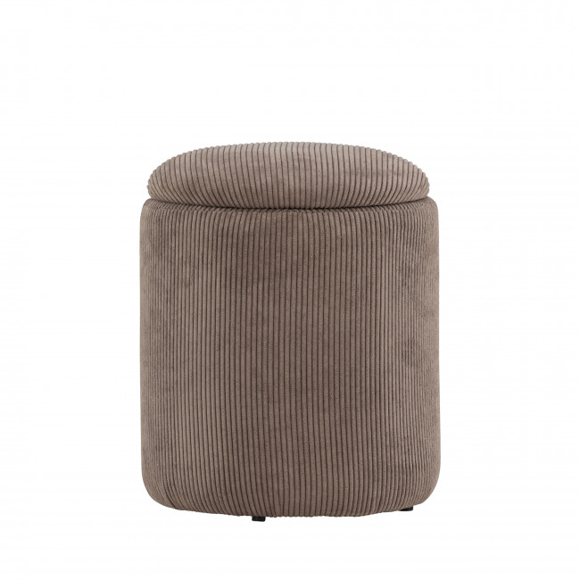 Limpen - Pouf rond en velours côtelé ø32cm