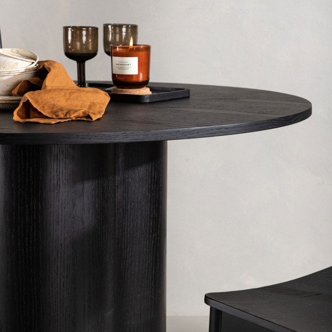 Olivia - Table à manger 4 personnes ronde en bois 