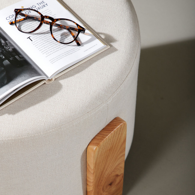 Coffey - Pouf rond en tissu ø52,5cm