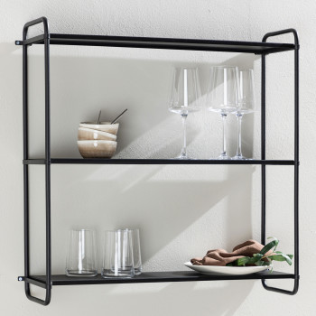 Lyon - Étagère murale en bois et métal L62cm