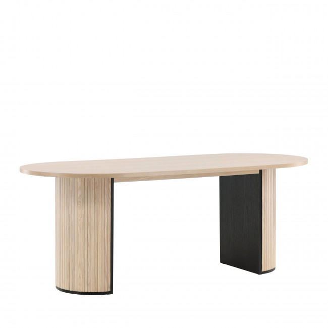 Bianca - Table à manger 8 personnes ovale en bois