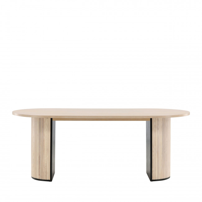Bianca - Table à manger 8 personnes ovale en bois