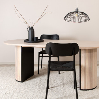 Bianca - Table à manger 8 personnes ovale en bois