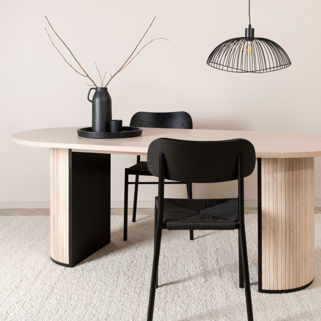 Bianca - Table à manger 8 personnes ovale en bois