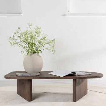 Gronvik - Table basse organique en bois 130x65cm