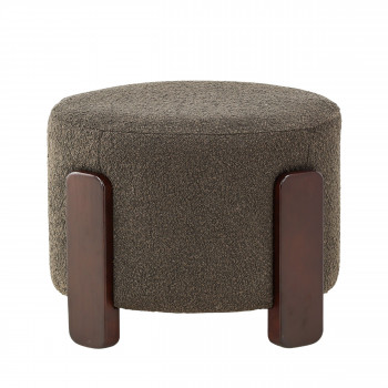Coffey - Pouf rond en tissu bouclette ø52,5cm
