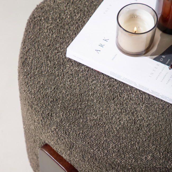 Coffey - Pouf rond en tissu bouclette ø52,5cm