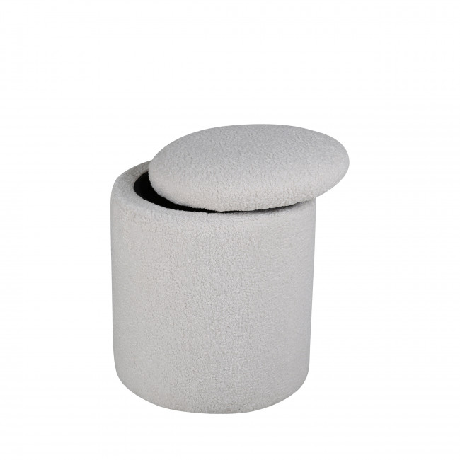 Limpen - Pouf rond en tissu bouclette ø32cm