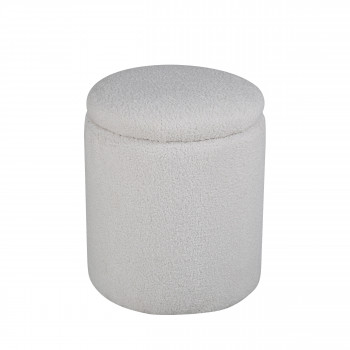 Limpen - Pouf rond en tissu bouclette ø32cm