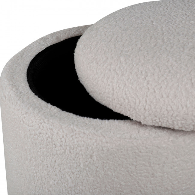 Limpen - Pouf rond en tissu bouclette ø32cm