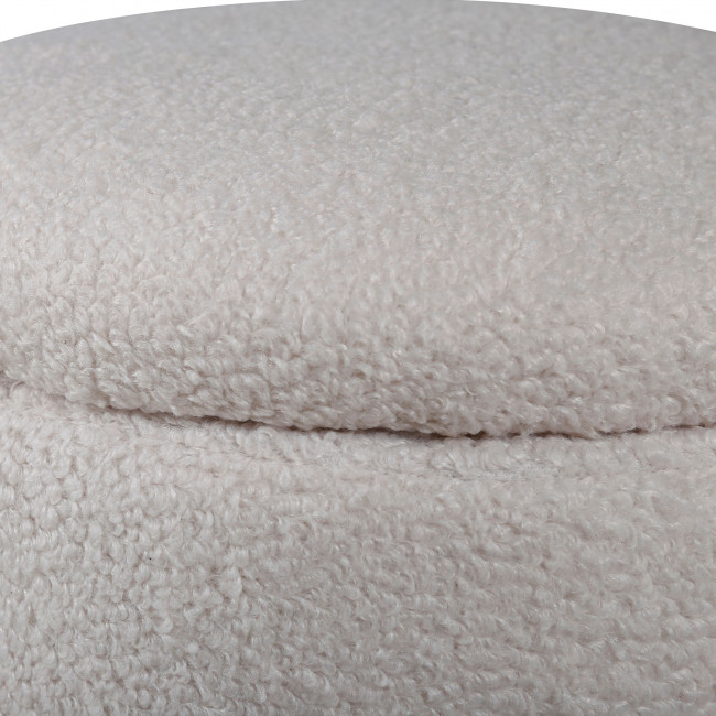 Limpen - Pouf rond en tissu bouclette ø32cm