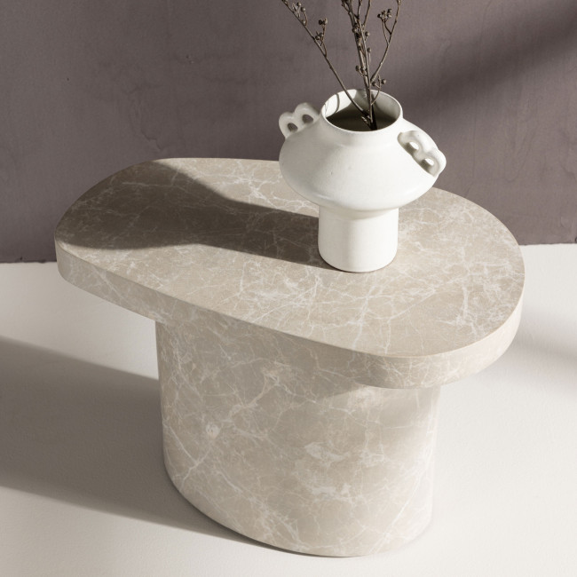 Bastad - Table d'appoint organique en bois 50x30cm