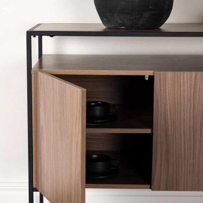 Kingsport - Buffet 3 portes en bois et métal L120cm