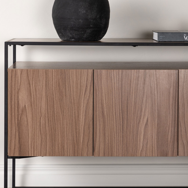 Kingsport - Buffet 3 portes en bois et métal L120cm