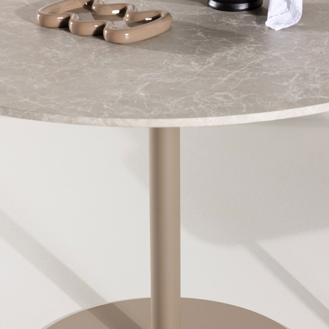 Lycke - Table à manger 4 personnes ronde en bois et métal