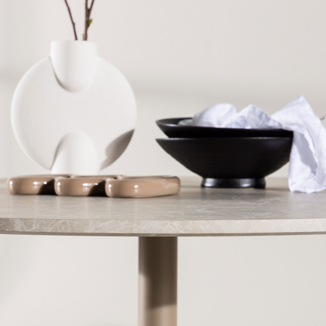 Lycke - Table à manger 4 personnes ronde en bois et métal